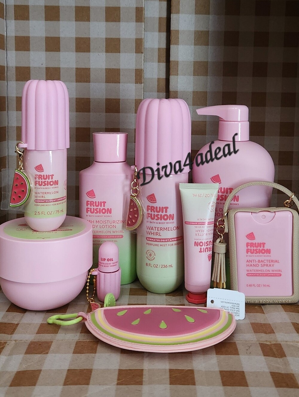 New! Bath & Body Works Fruit Fusion: WATERMELON WHIRL 10PC Collection Bundle